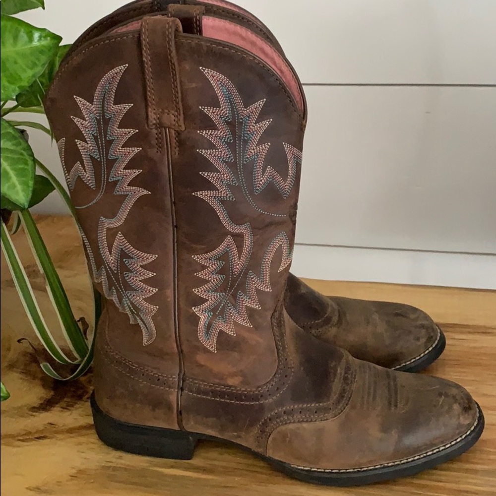 Ariat Stockman Saddle Vamp Cowgirl western Boot 10 - Picture 3 of 8